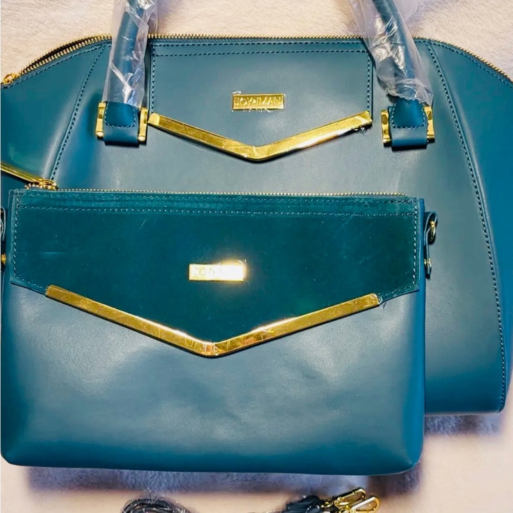 Joy andIman leather handbag NWOT BeautifulTeal/Jade color!